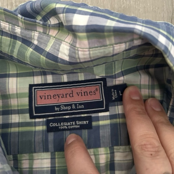 Men’s Vineyard Vines Plaid Collegiate Button Down Shirt Size Large - Picture 4 of 4
